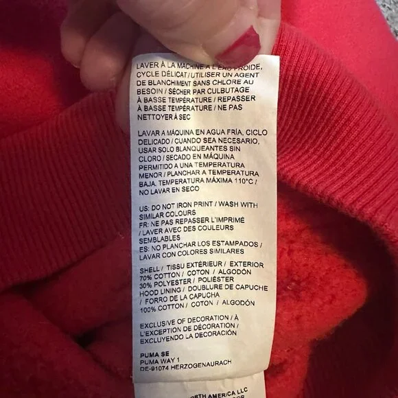 Puma Sweatshirt And Pants Set Boys Size XS (5/6) Red Hoodie & Black Joggers - Picture 8 of 11